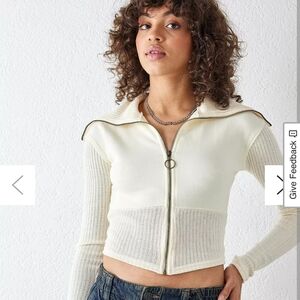 UO BDG Lottie Zip-Through Knitted Cardigan sz small